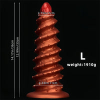 10.43in 12in 14.17in Extra-Large Long Threaded Silicone Sharp Head Dildo