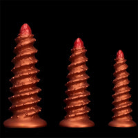 10.43in 12in 14.17in Extra-Large Long Threaded Silicone Sharp Head Dildo