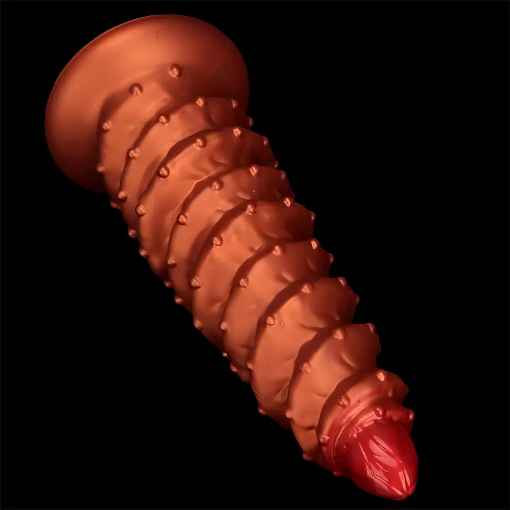 10.43in 12in 14.17in Extra-Large Long Threaded Silicone Sharp Head Dildo