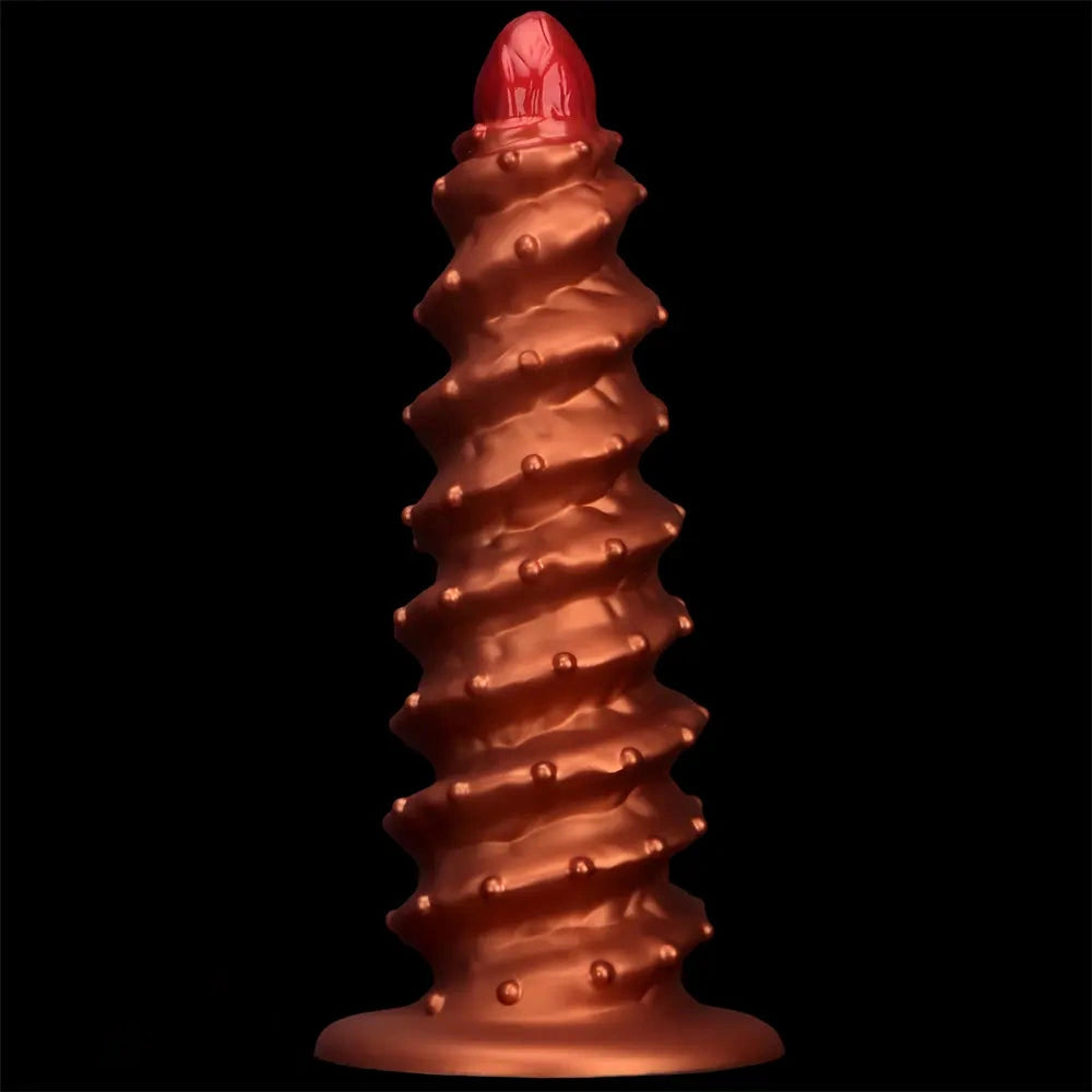 10.43in 12in 14.17in Extra-Large Long Threaded Silicone Sharp Head Dildo