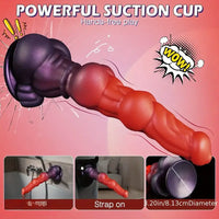 10.43in Alien Monster Dildo Mixed Color Silicone Dog Knot Anal Plug