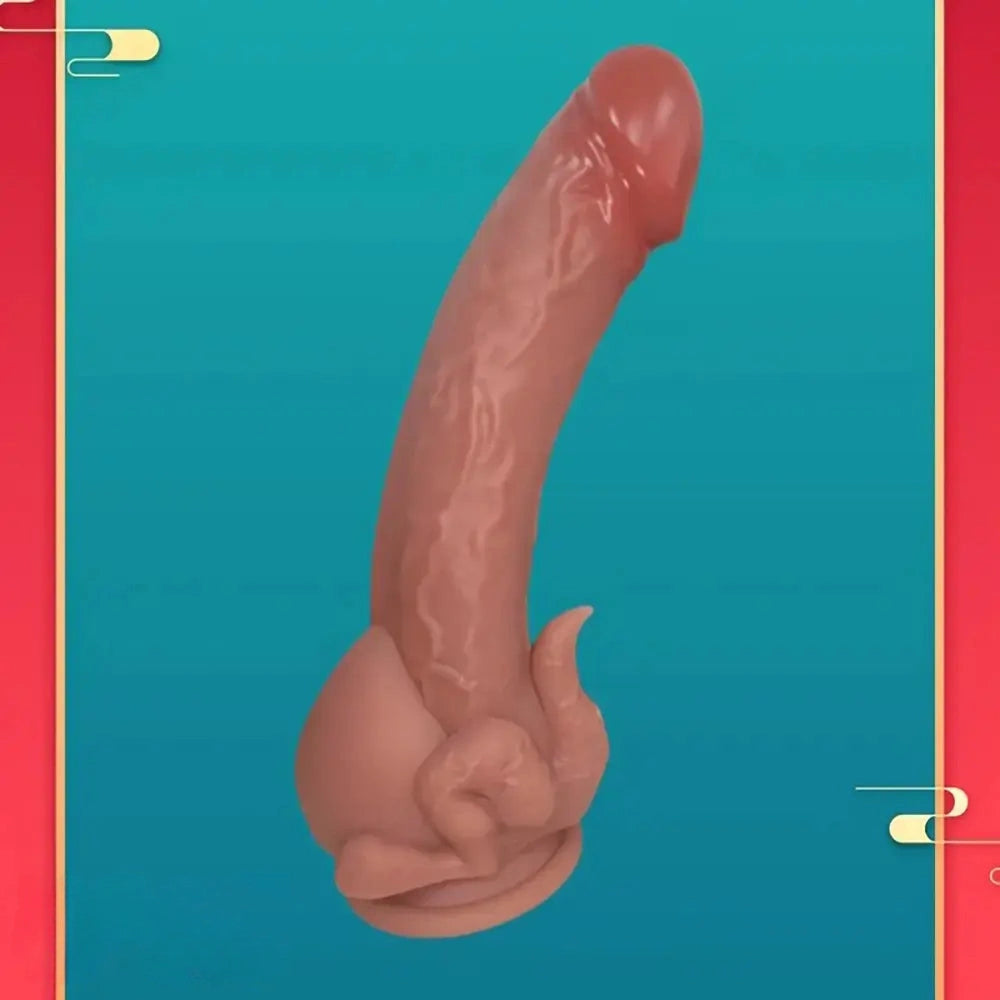 10.43in Egg Hugging Silicone Soft Dildo Big Fantasy Odd Adult Sex Toy