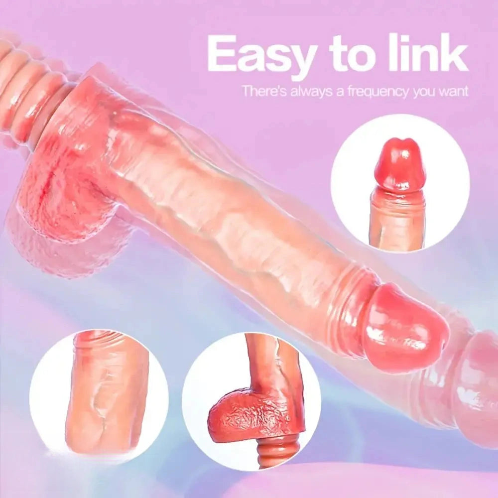 10.43in Highly Elastic Silicone Soft Vibrating Heating Remote Control Dildo