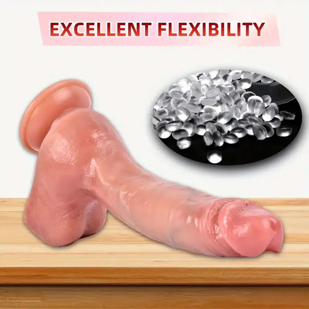 10.43in Soft Big Real Looking Silicone G Spot Skin-Feel Texture Dildo