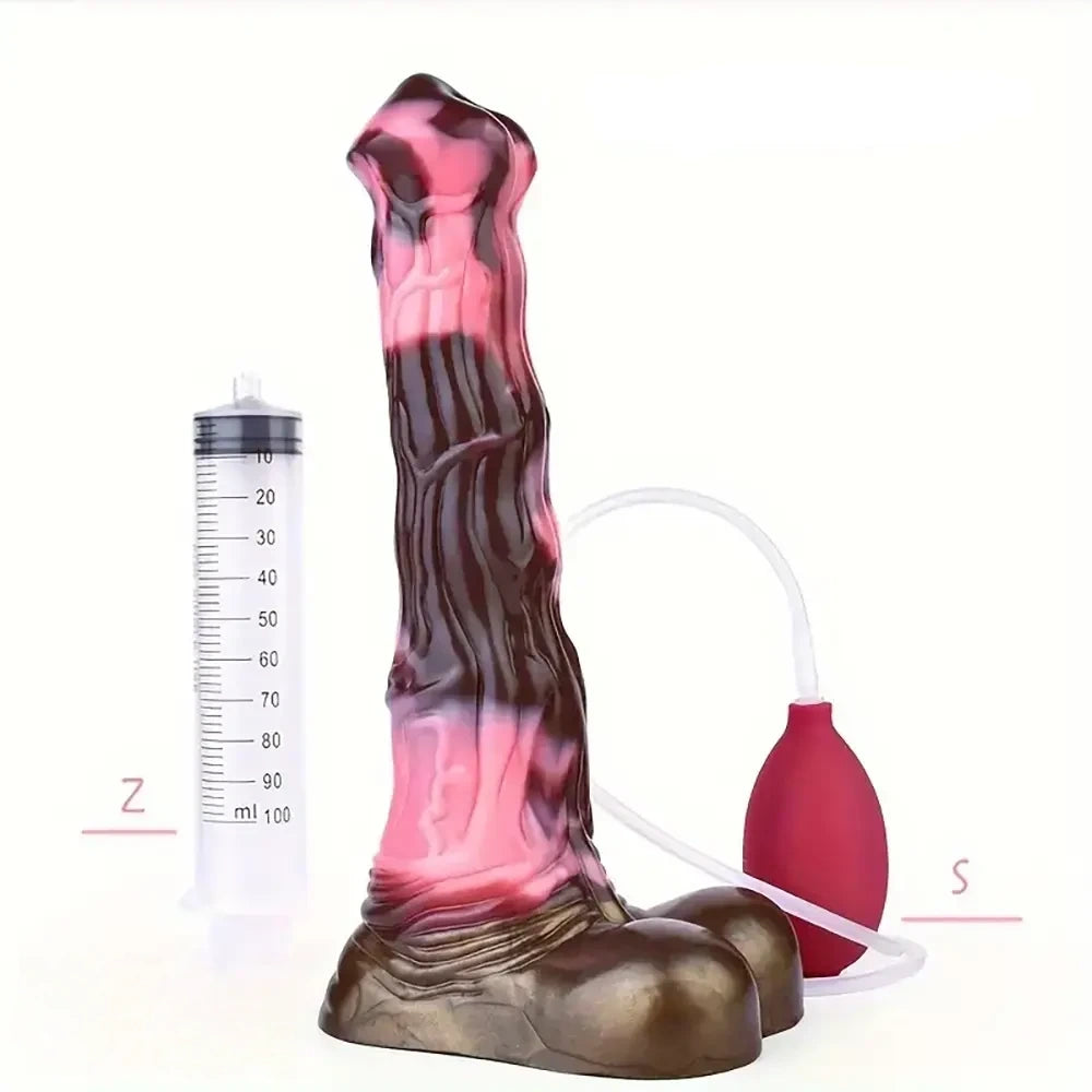 10.43in Soft Silicone Animal Horse Squirting Large Dildo For Vagina G-spot