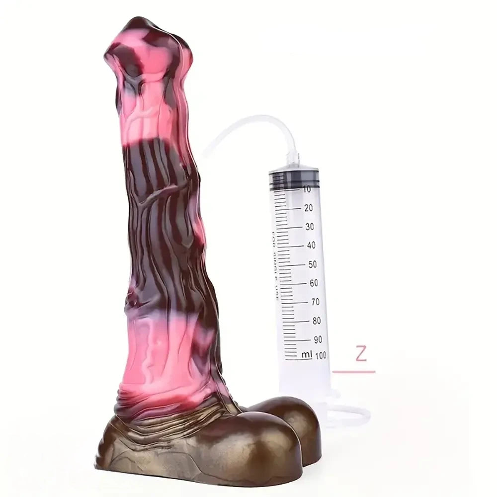 10.43in Soft Silicone Animal Horse Squirting Large Dildo For Vagina G-spot