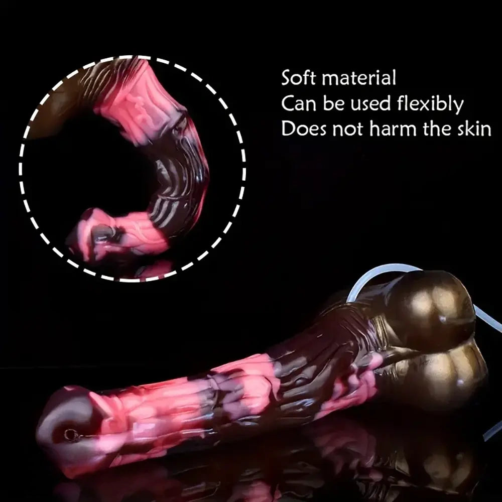 10.43in Soft Silicone Animal Horse Squirting Large Dildo For Vagina G-spot