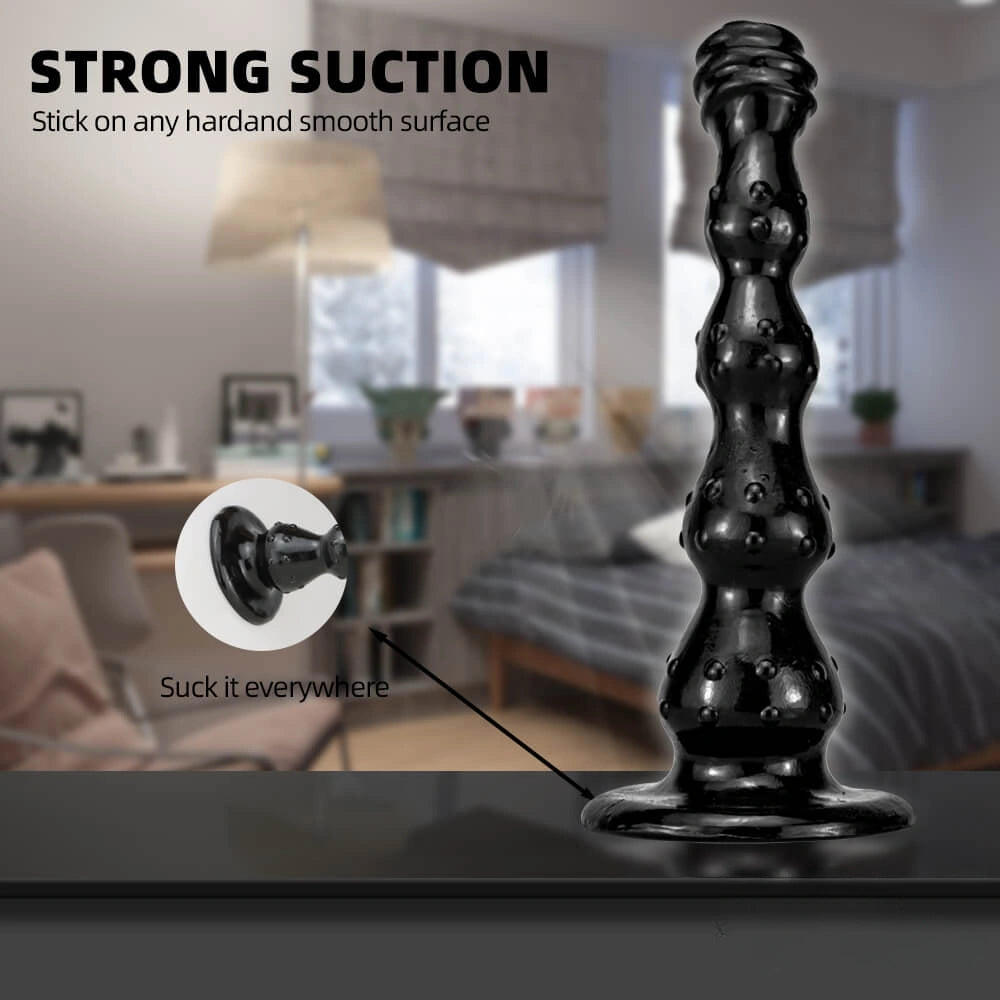 10.43in Spiked Butt Plug Dildo With Five Beads For Anal Sex