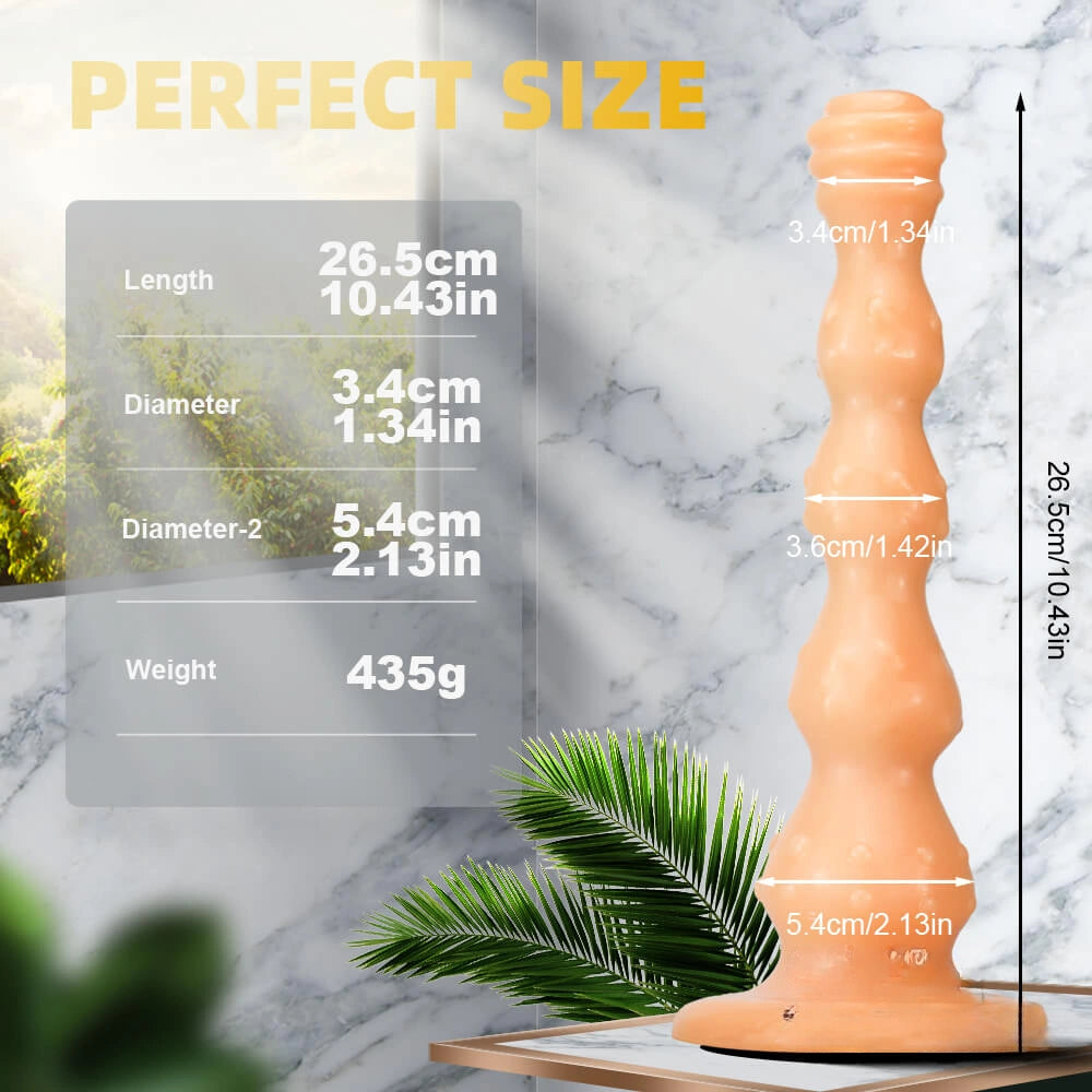 10.43in Spiked Butt Plug Dildo With Five Beads For Anal Sex
