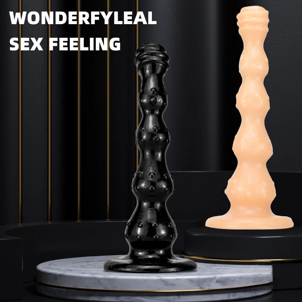 10.43in Spiked Butt Plug Dildo With Five Beads For Anal Sex