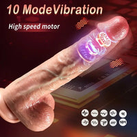 10.43in Thrusting Vibrating Remote Control USB Charging Big Real Dildo