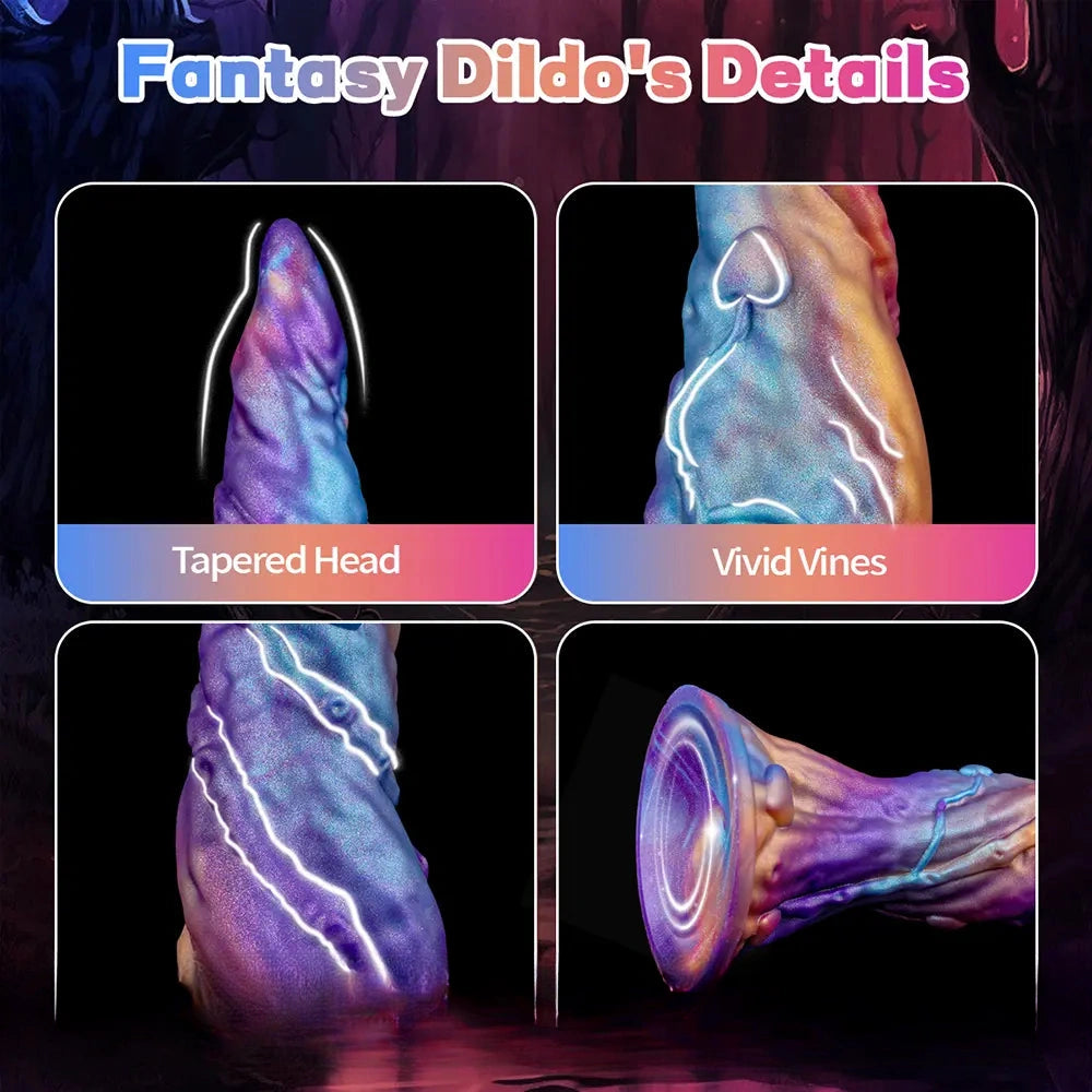 10.43in Vivid Veins Fantasy Silicone Soft Monster Dildo Couple Game Toy