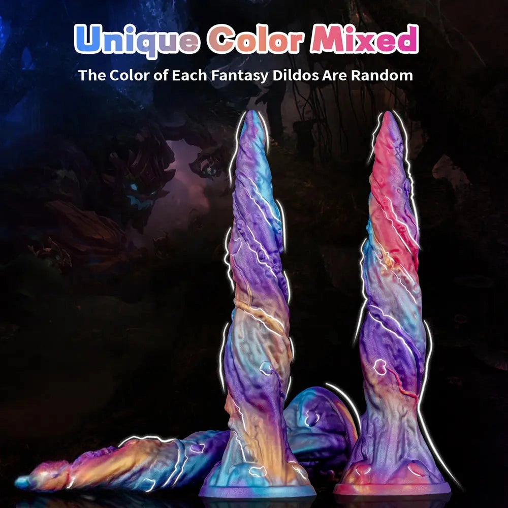 10.43in Vivid Veins Fantasy Silicone Soft Monster Dildo Couple Game Toy