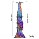 10.43in Vivid Veins Fantasy Silicone Soft Monster Dildo Couple Game Toy