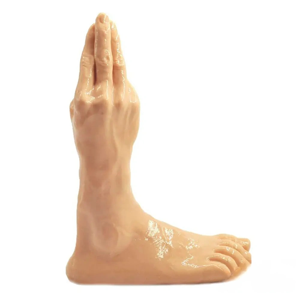10.4in Fantasy Big Black Hand Fist Feet Dildo For Anal Expansion Sex