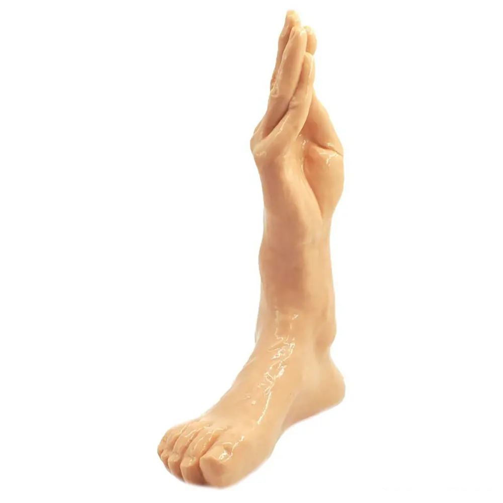 10.4in Fantasy Big Black Hand Fist Feet Dildo For Anal Expansion Sex