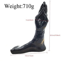 10.4in Fantasy Big Black Hand Fist Feet Dildo For Anal Expansion Sex