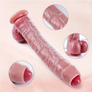 10.4in Realistic Big Uncut Movable Foreskin Silicone Large Dildo With Balls