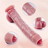 10.4in Realistic Big Uncut Movable Foreskin Silicone Large Dildo With Balls