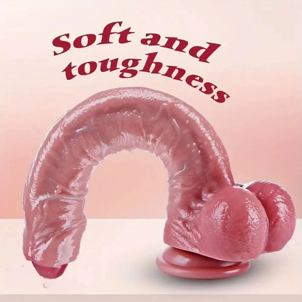 10.4in Realistic Big Uncut Movable Foreskin Silicone Large Dildo With Balls