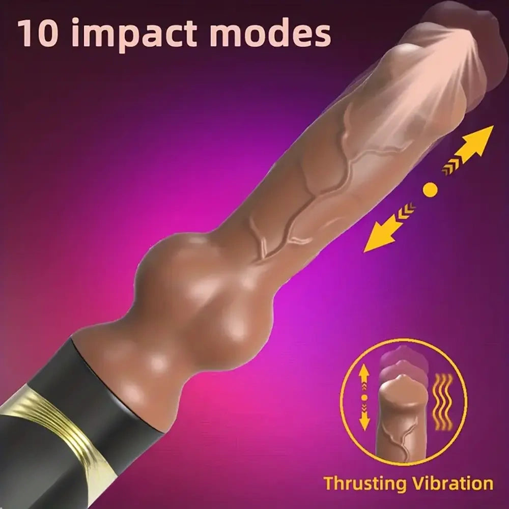 10.4in Realistic Silicone Dildo Thrusting Vibrating Sex Gun Machine