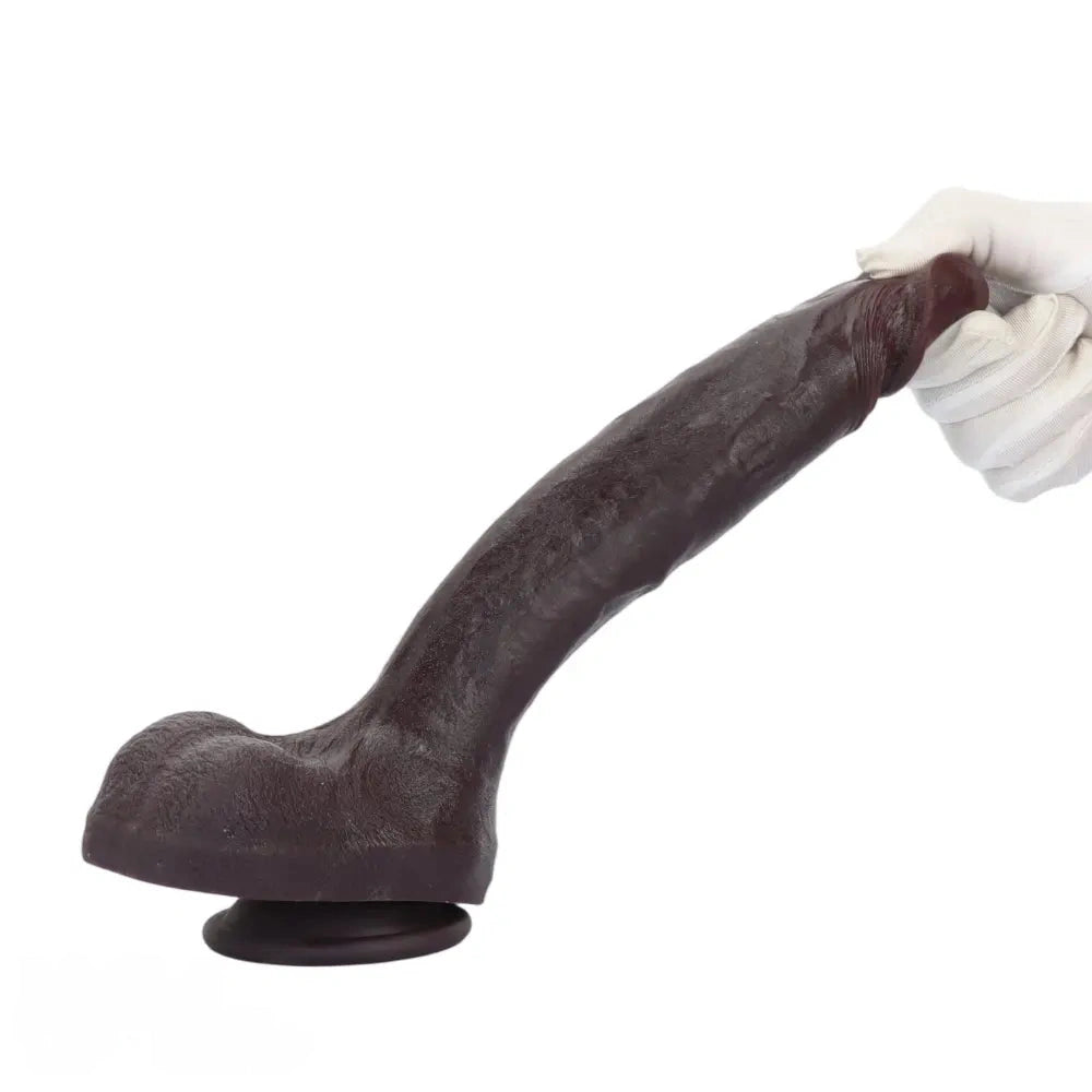 10.56in Dual Density Silicone Huge Thick Curved Dildo Manual G-Spot Massager
