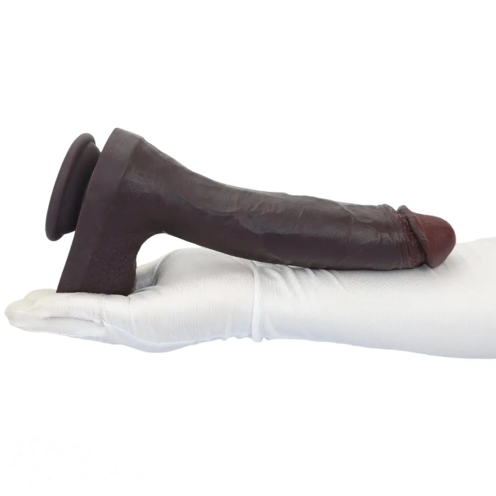 10.56in Dual Density Silicone Huge Thick Curved Dildo Manual G-Spot Massager