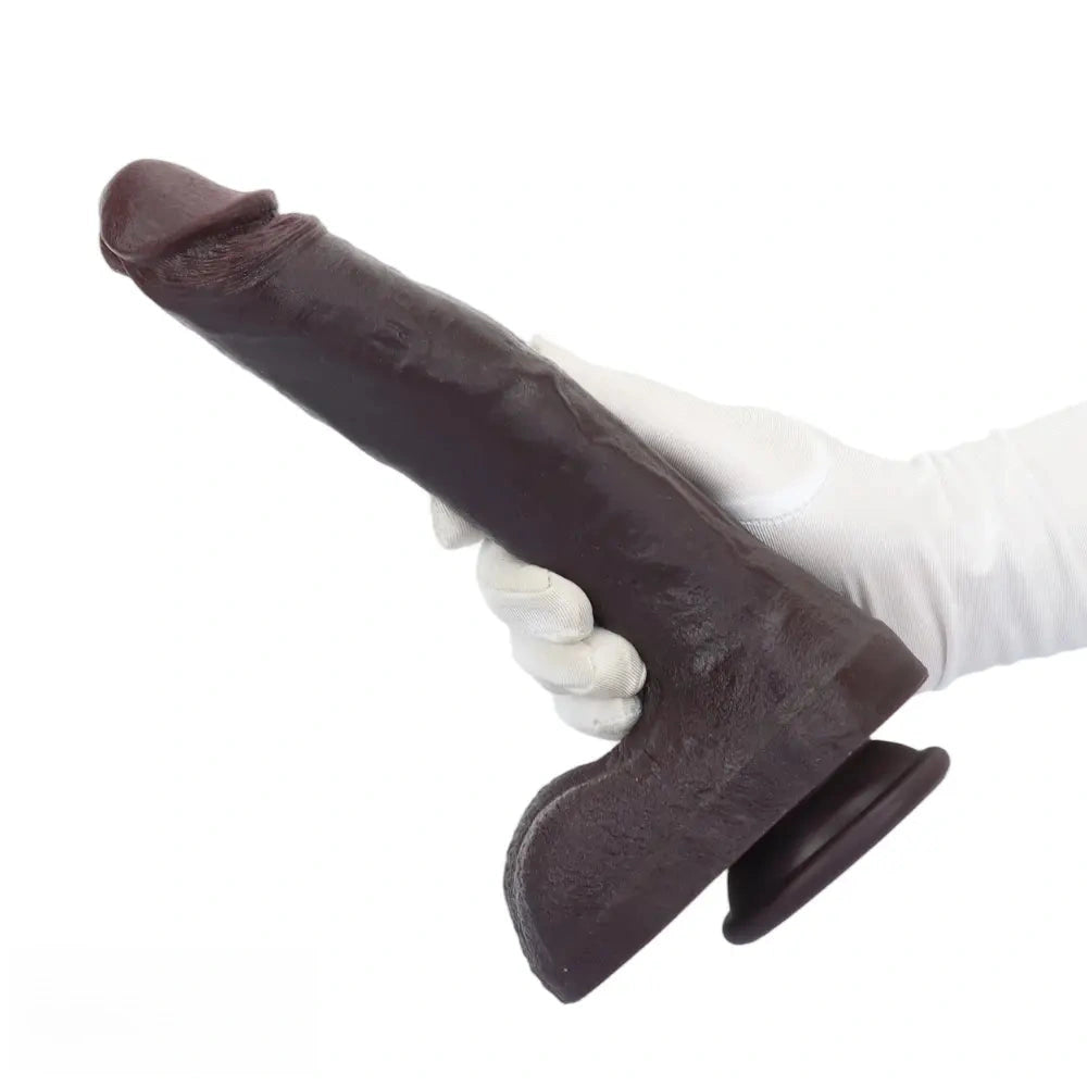10.56in Dual Density Silicone Huge Thick Curved Dildo Manual G-Spot Massager