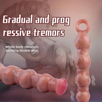 10.5in Big Vibrating Silicone Soft Pulling Beads G Spot Horse Dildo With 3 Motors
