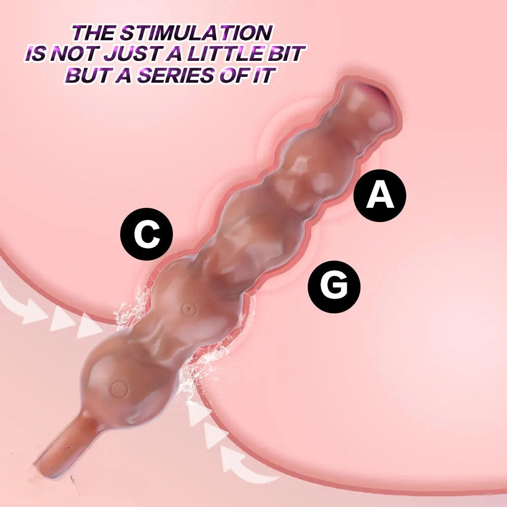 10.5in Big Vibrating Silicone Soft Pulling Beads G Spot Horse Dildo With 3 Motors