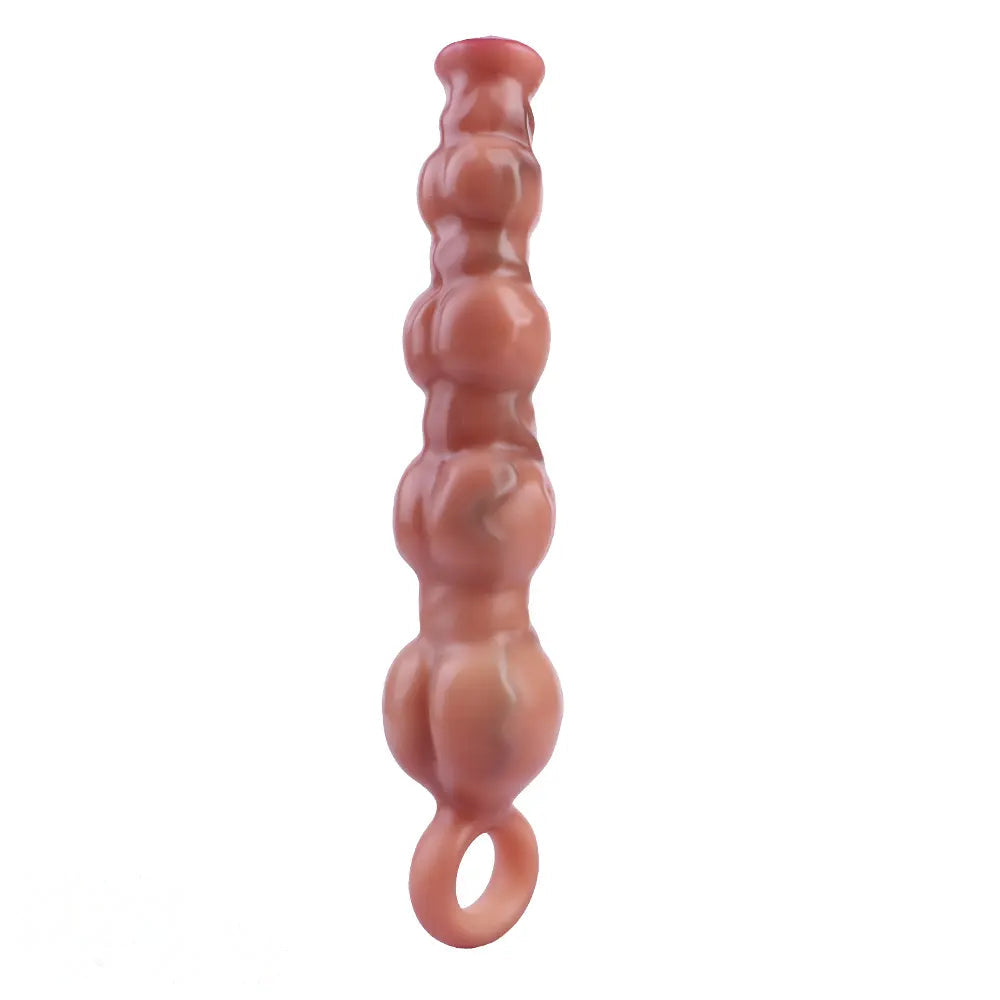 10.5in Big Vibrating Silicone Soft Pulling Beads G Spot Horse Dildo With 3 Motors