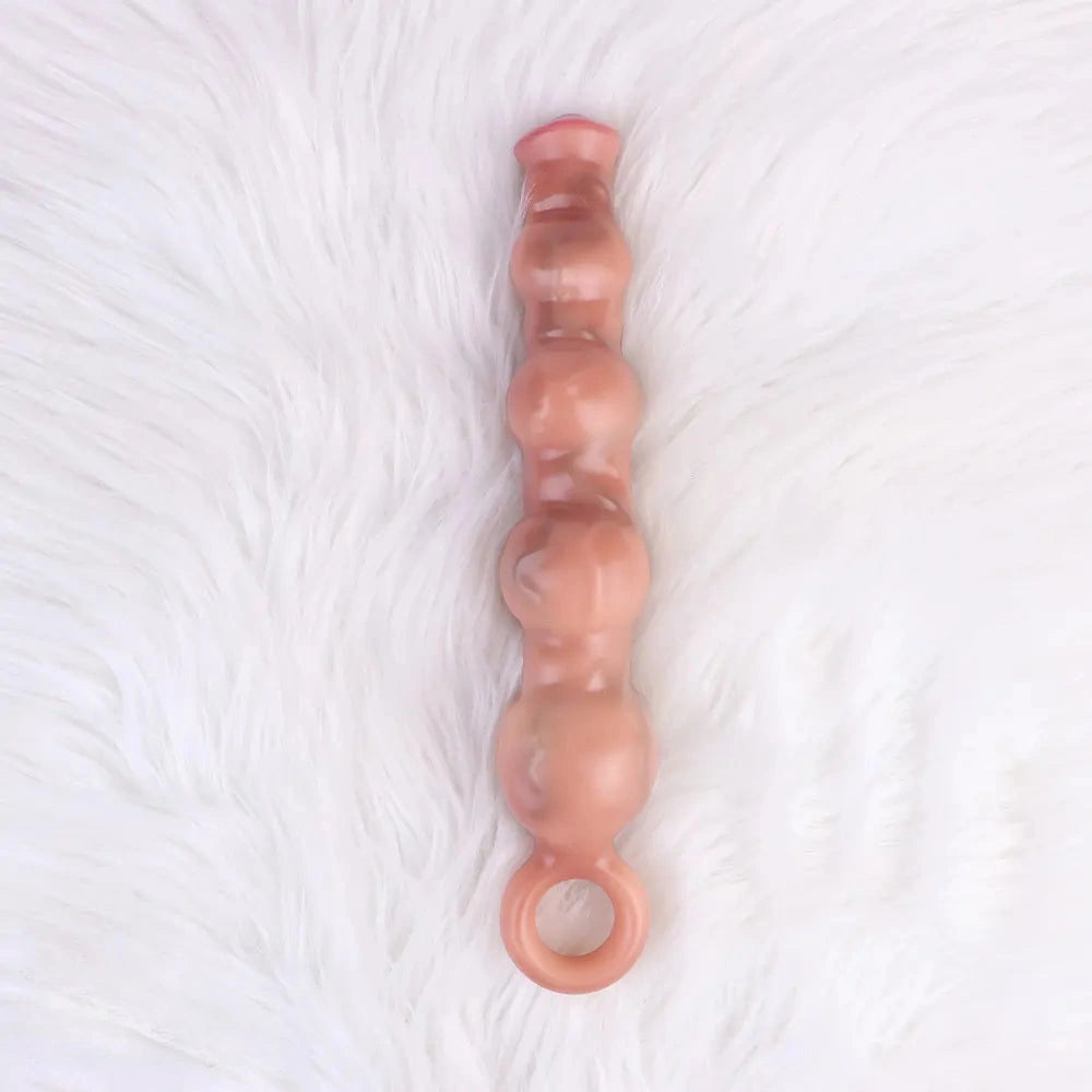 10.5in Big Vibrating Silicone Soft Pulling Beads G Spot Horse Dildo With 3 Motors