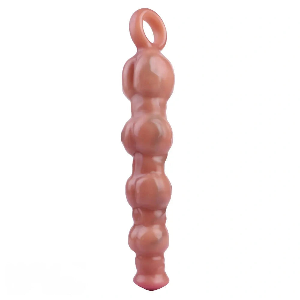 10.5in Big Vibrating Silicone Soft Pulling Beads G Spot Horse Dildo With 3 Motors