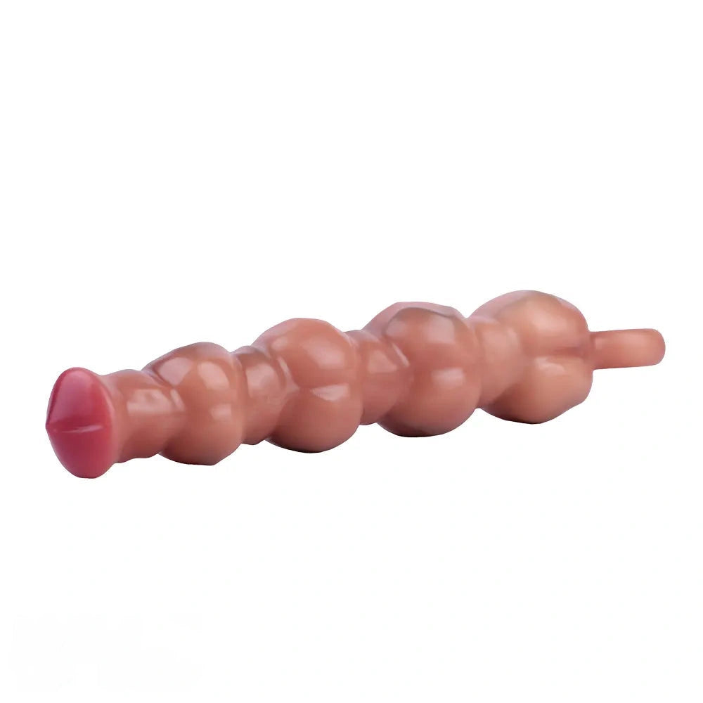 10.5in Big Vibrating Silicone Soft Pulling Beads G Spot Horse Dildo With 3 Motors