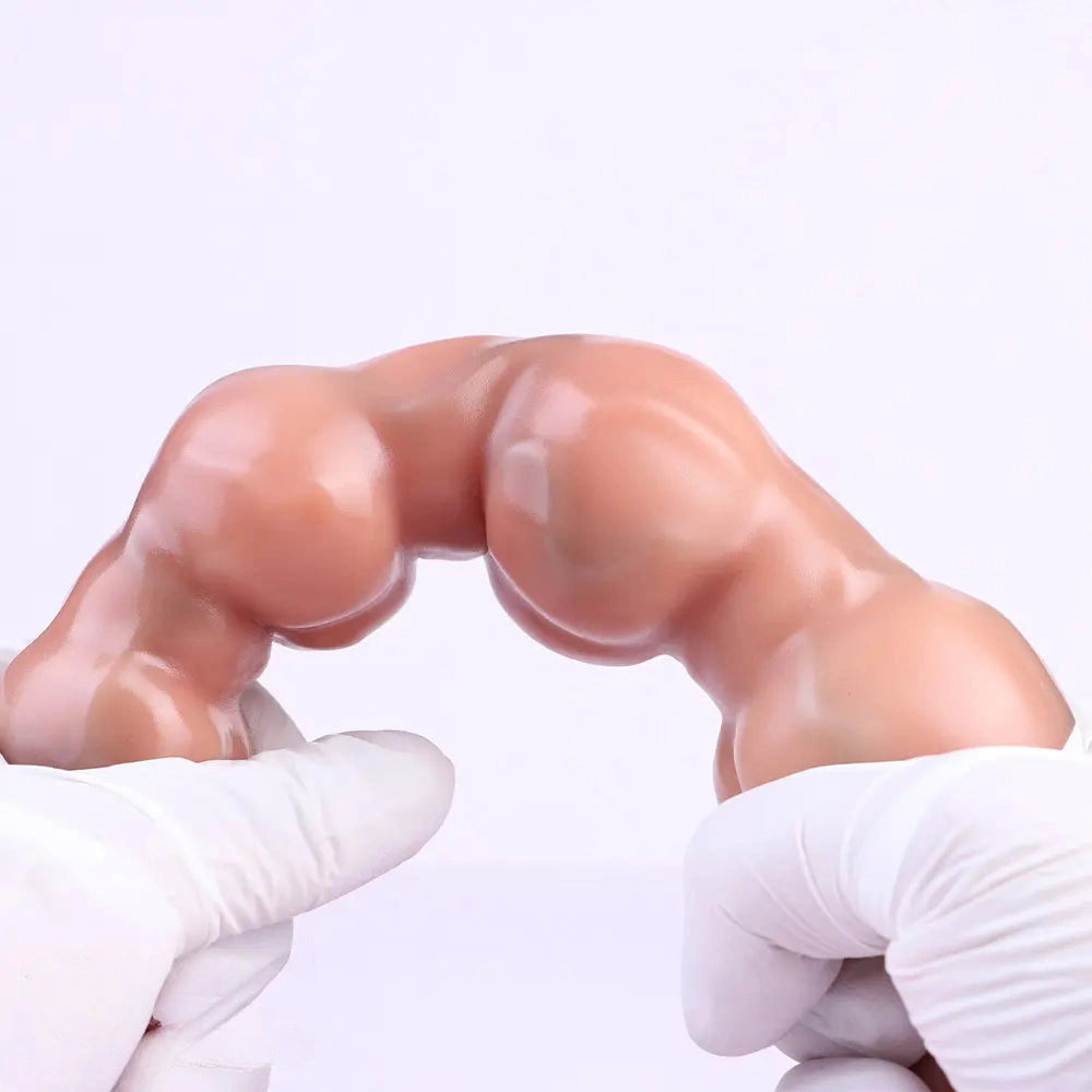10.5in Big Vibrating Silicone Soft Pulling Beads G Spot Horse Dildo With 3 Motors