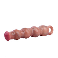 10.5in Big Vibrating Silicone Soft Pulling Beads G Spot Horse Dildo With 3 Motors