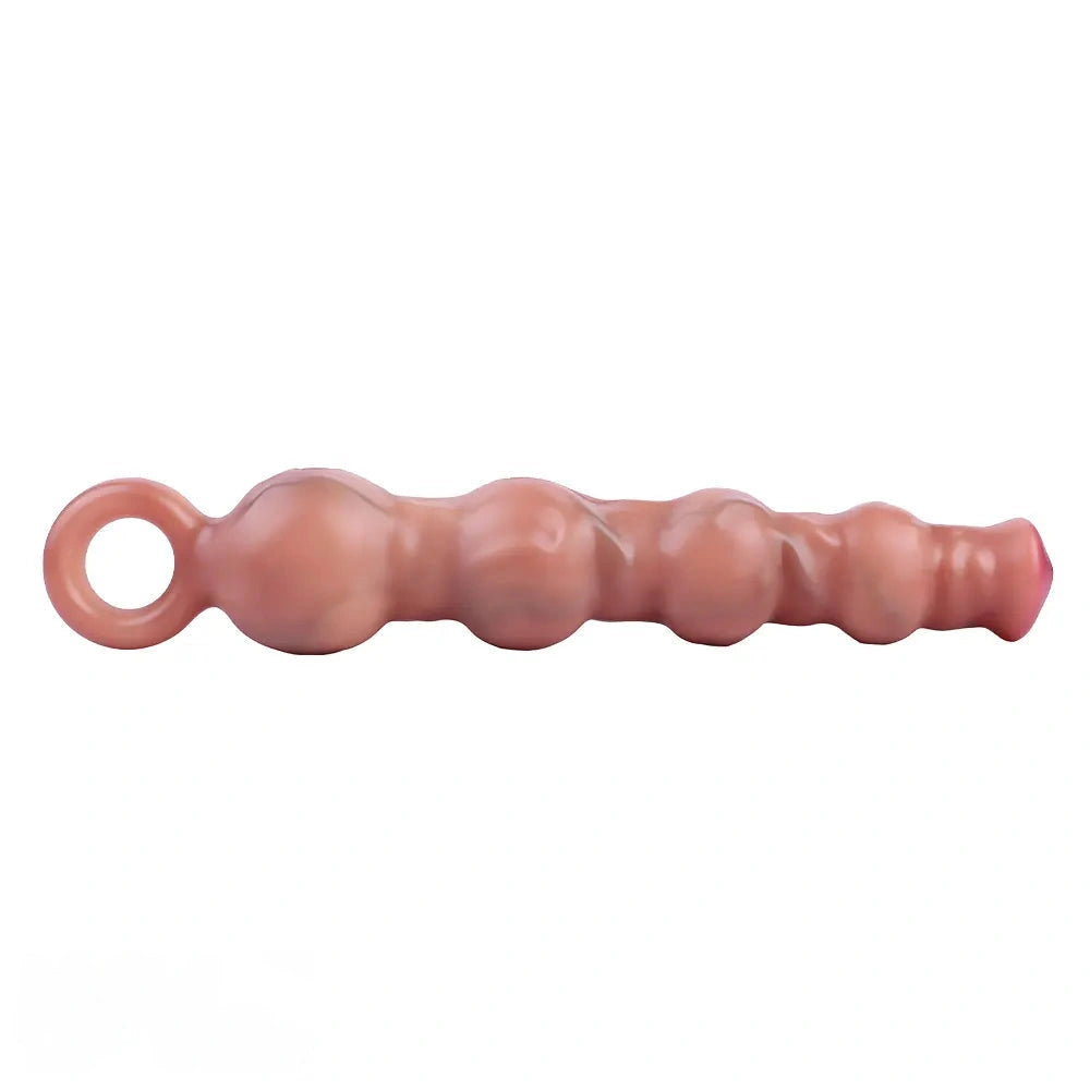 10.5in Big Vibrating Silicone Soft Pulling Beads G Spot Horse Dildo With 3 Motors