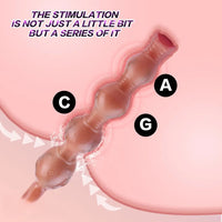 10.5in Big Vibrating Silicone Soft Pulling Beads G Spot Odd Dildo With 3 Motors