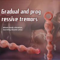 10.5in Big Vibrating Silicone Soft Pulling Beads G Spot Odd Dildo With 3 Motors