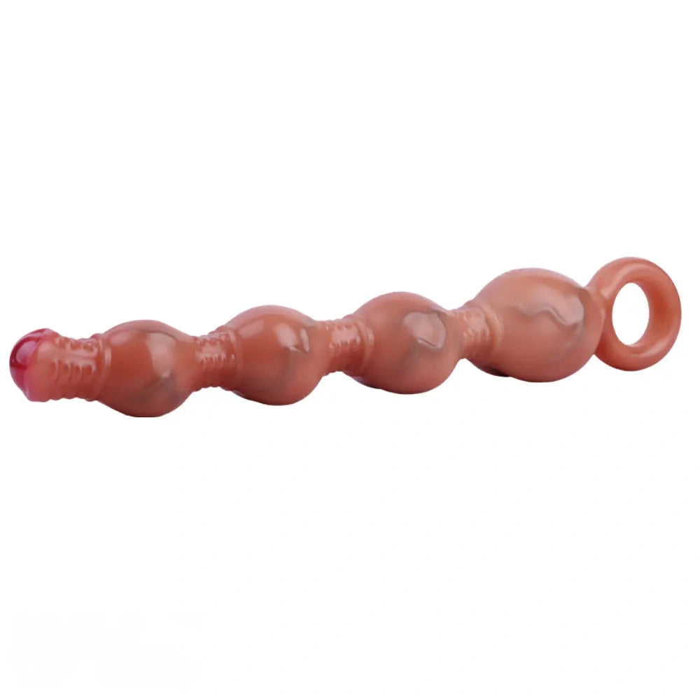 10.5in Big Vibrating Silicone Soft Pulling Beads G Spot Odd Dildo With 3 Motors