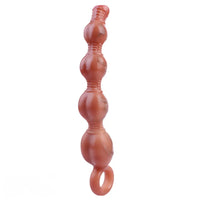 10.5in Big Vibrating Silicone Soft Pulling Beads G Spot Odd Dildo With 3 Motors