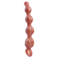 10.5in Big Vibrating Silicone Soft Pulling Beads G Spot Odd Dildo With 3 Motors