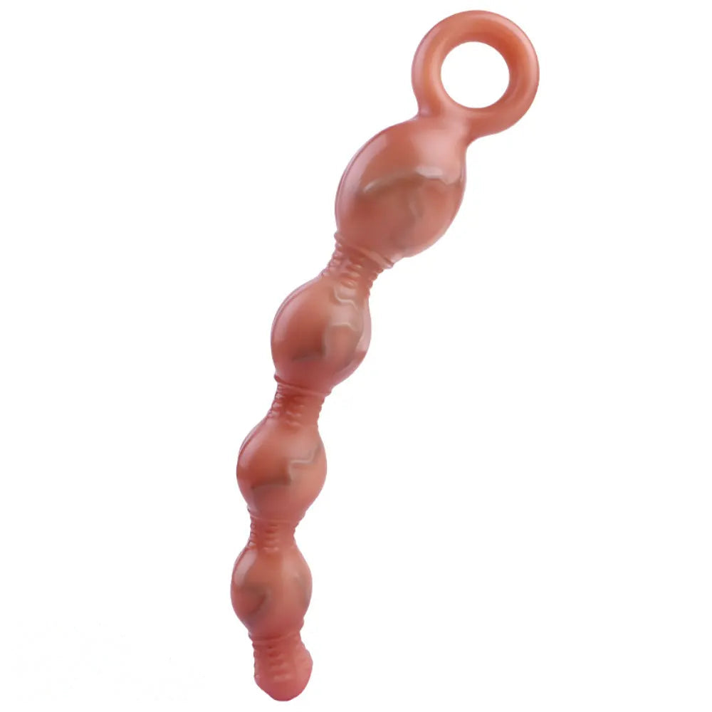 10.5in Big Vibrating Silicone Soft Pulling Beads G Spot Odd Dildo With 3 Motors