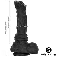 10.62in 13.18in New Black Horse Dildo Soft Thick Silicone Dildo For Women