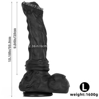 10.62in 13.18in New Black Horse Dildo Soft Thick Silicone Dildo For Women