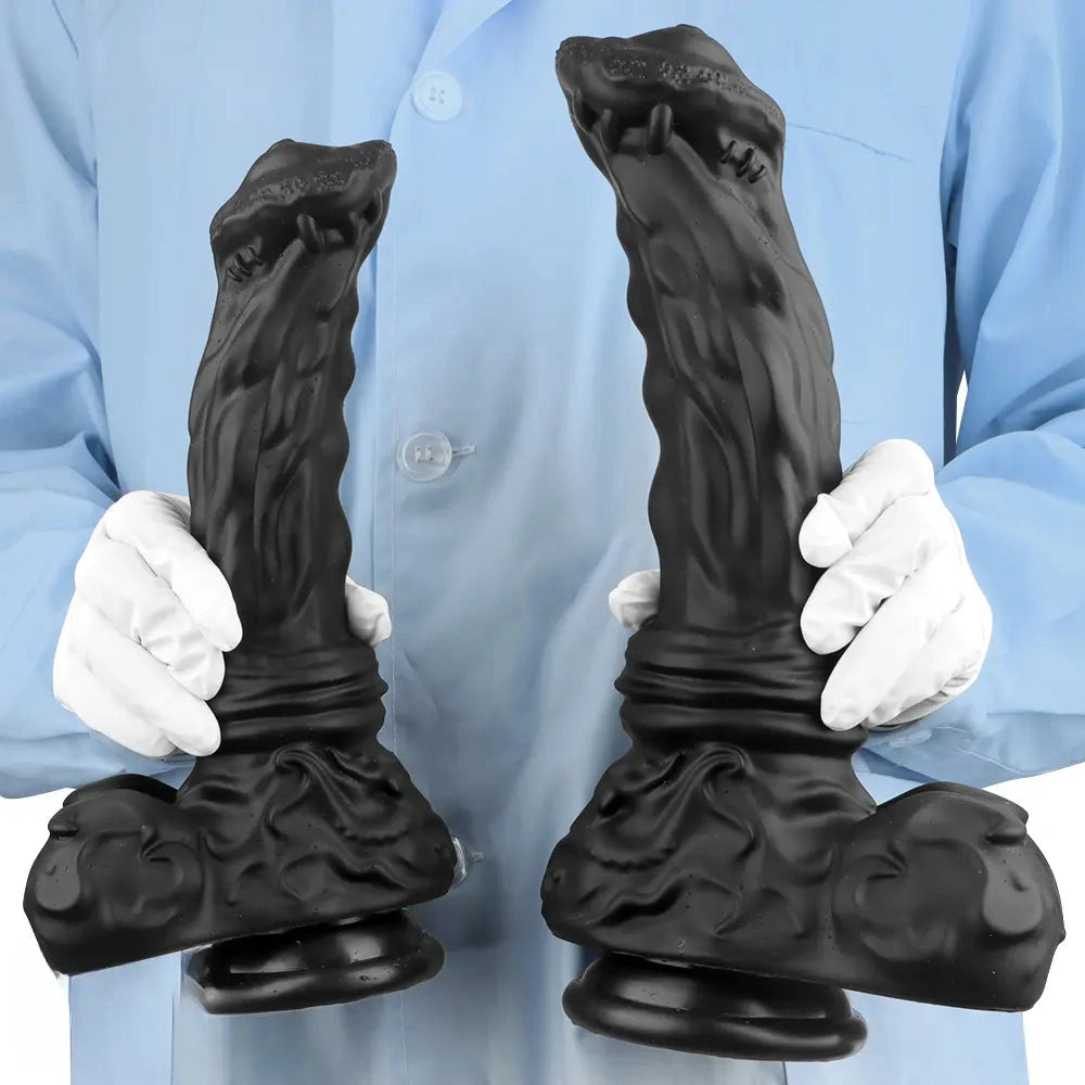 10.62in 13.18in New Black Horse Dildo Soft Thick Silicone Dildo For Women