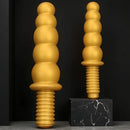 10.62in 14.56in Gold Silicone Anal Plug Dildo With Handle For Love