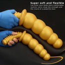 10.62in 14.56in Gold Silicone Anal Plug Dildo With Handle For Love