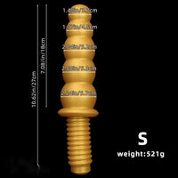 10.62in 14.56in Gold Silicone Anal Plug Dildo With Handle For Love