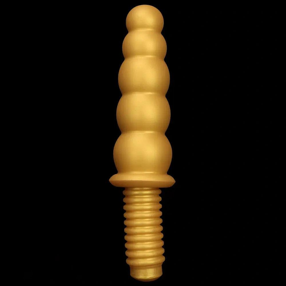 10.62in 14.56in Gold Silicone Anal Plug Dildo With Handle For Love